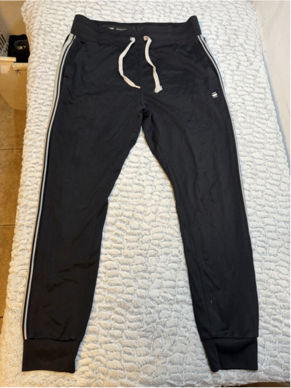 G-STAR RAW Alchesai Slim Tapered Jogger Pants Black L Drawstring Pockets